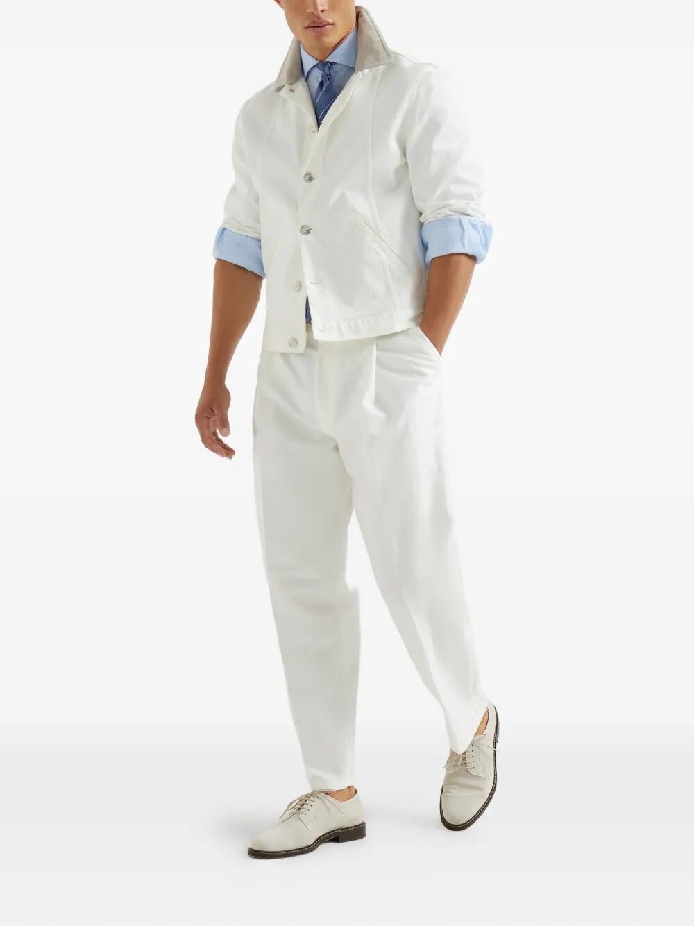 EASY FIT LINEN SHIRT WITH FRENCH COLLAR 