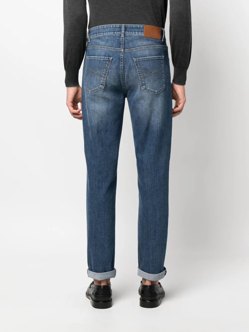 TRADITIONAL FIT FIVE-POCKET TROUSERS IN COMFORT COTTON DENIM