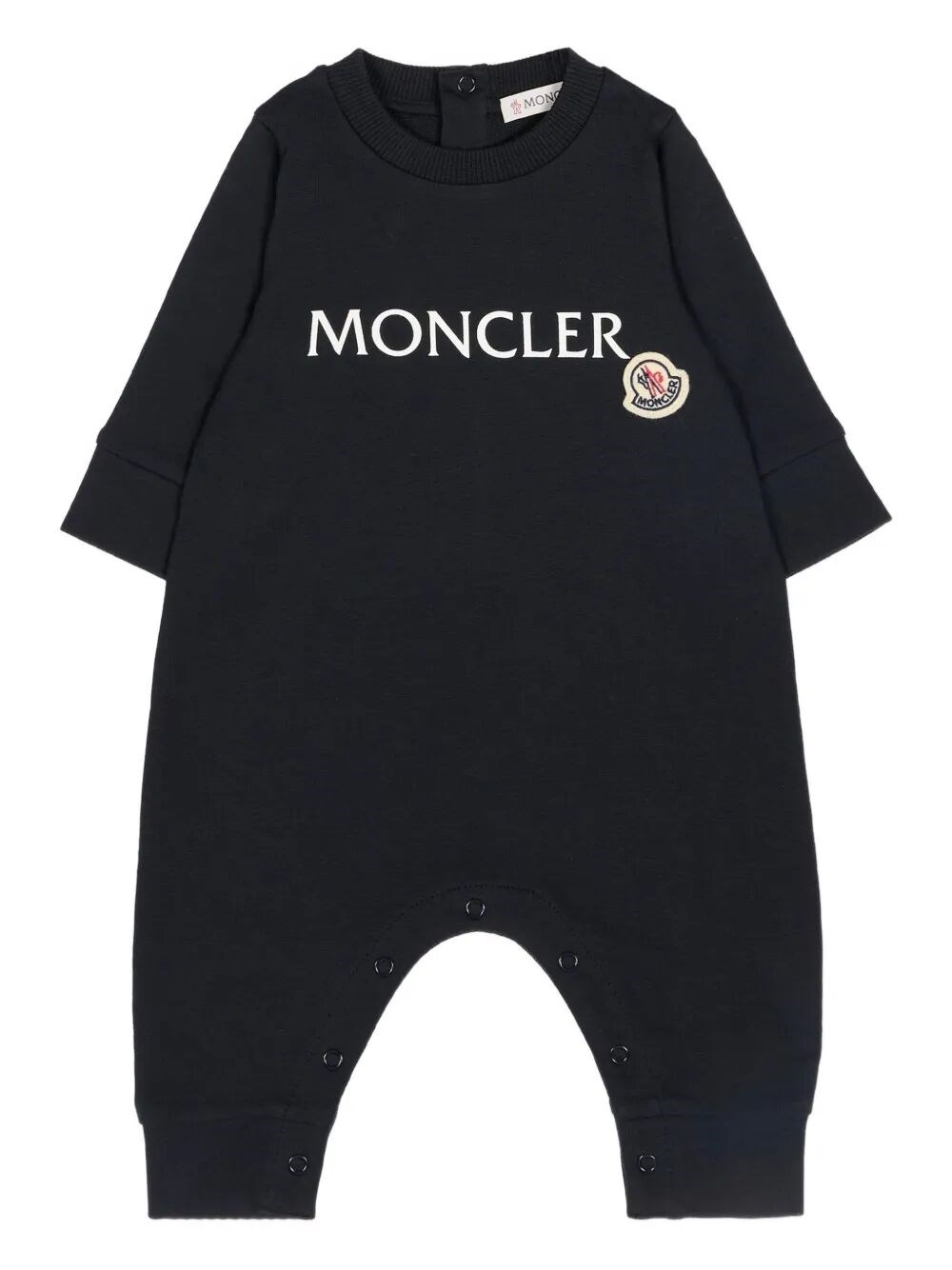Moncler Kids Girls Blue Cotton Onesie With Logo