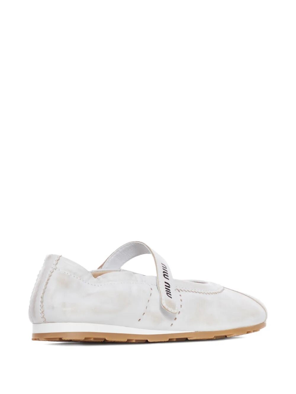 AGED EFFECT SUEDE PLUME BALLERINAS