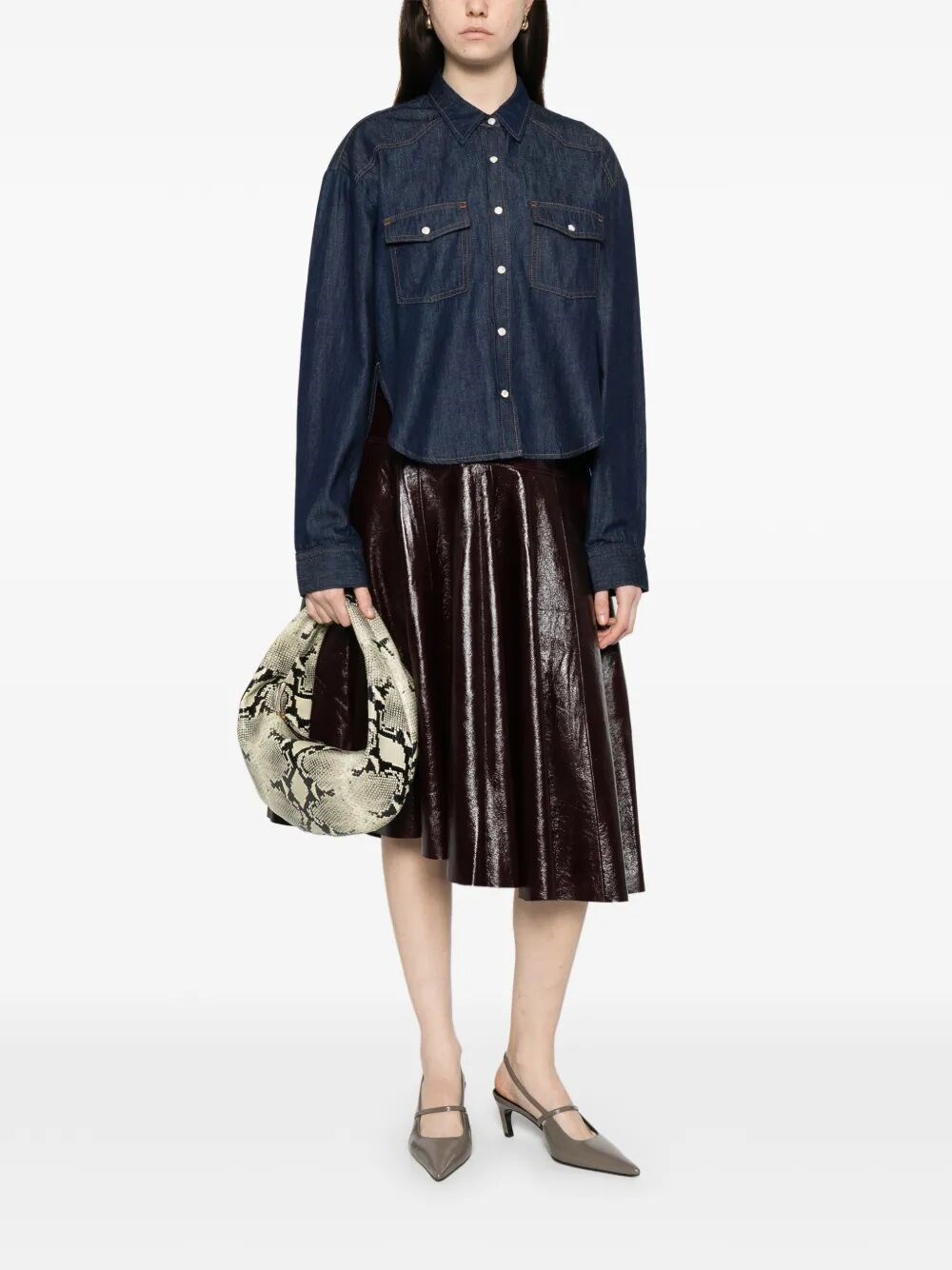 GRENON DENIM CROPPED SHIRT