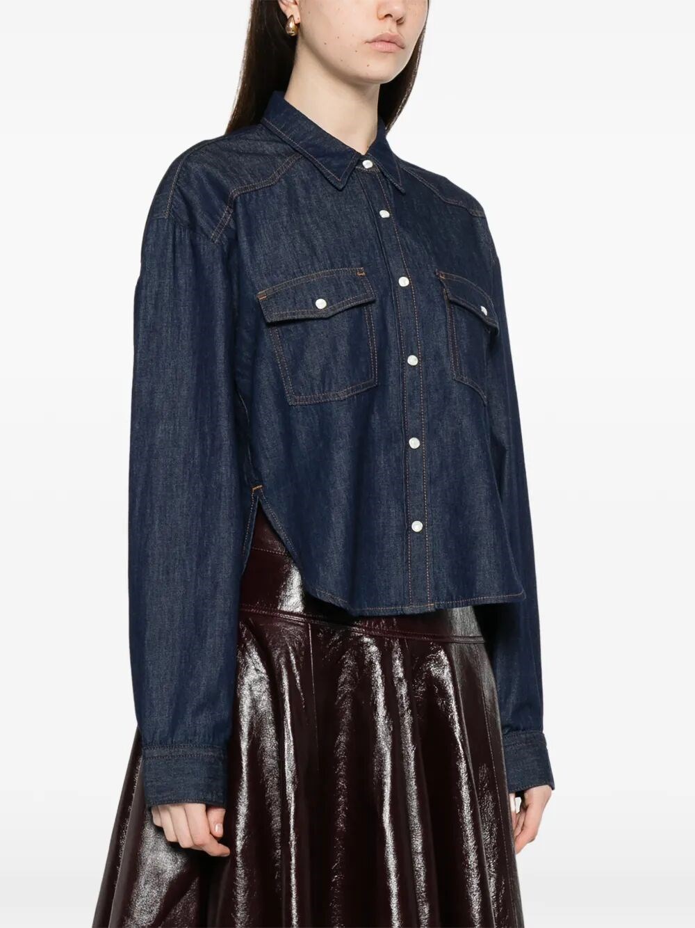 GRENON DENIM CROPPED SHIRT