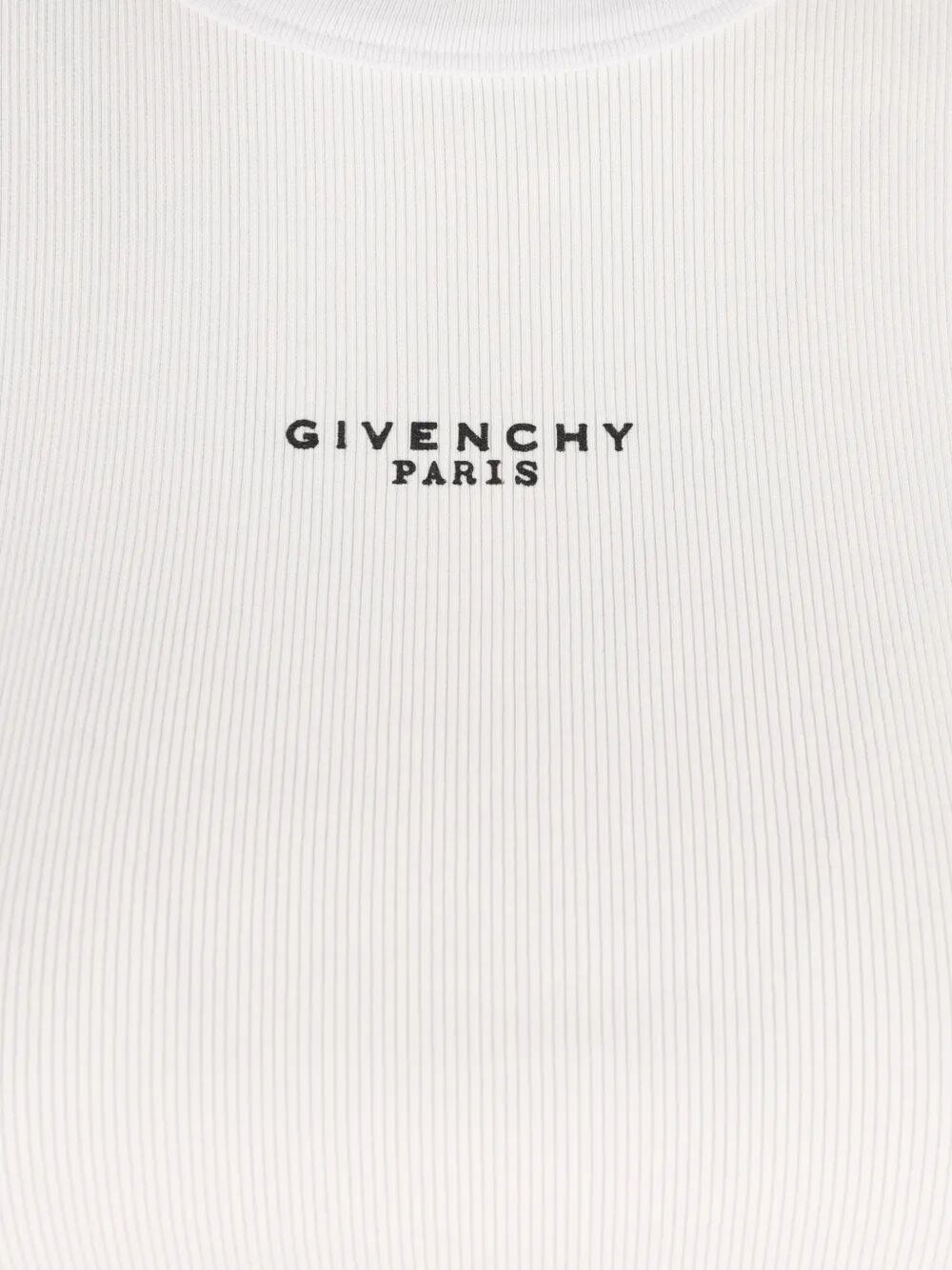 COTTON CROPPED TANK TOP WITH GIVENCHY PARIS PRINT