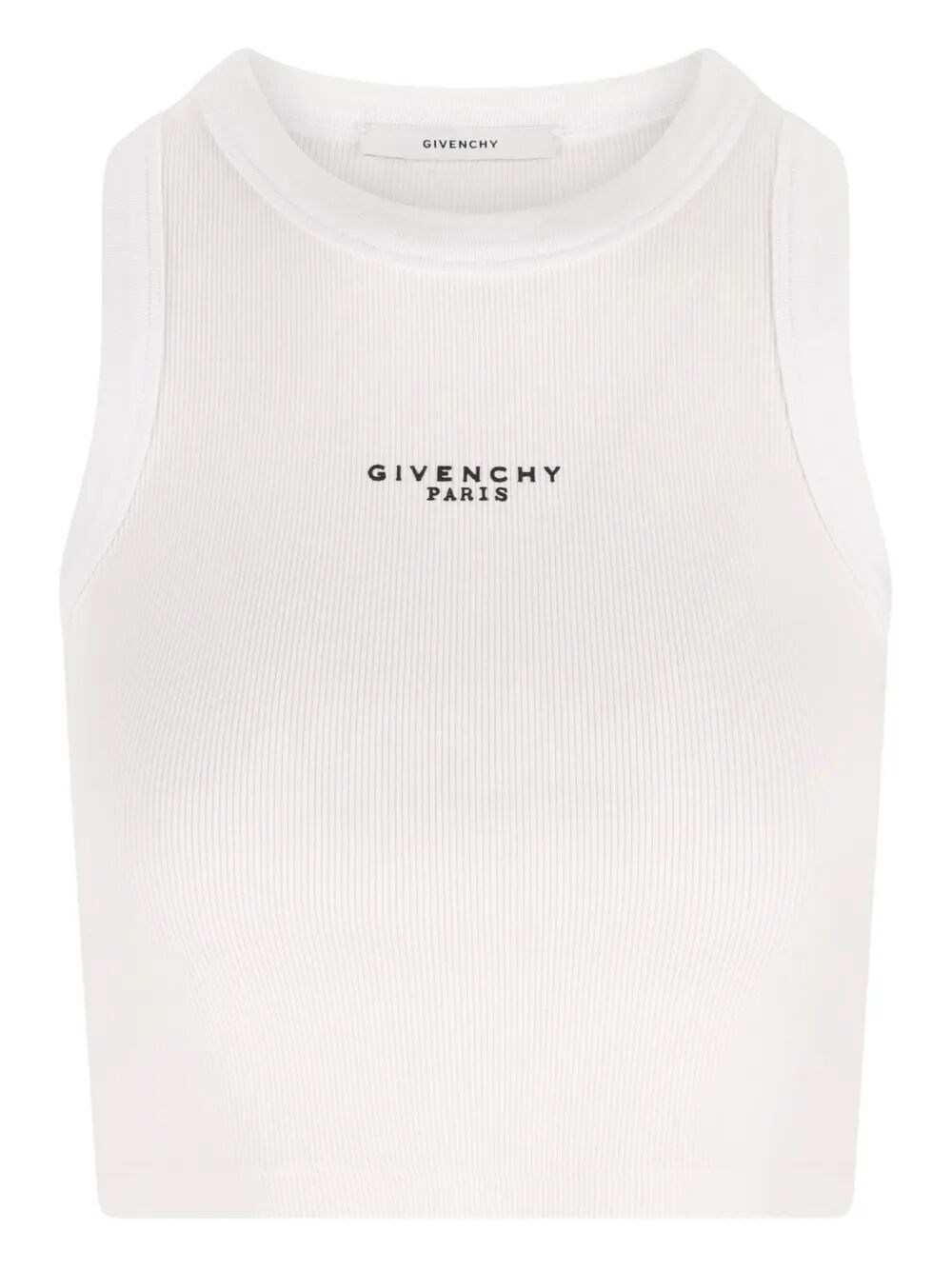 COTTON CROPPED TANK TOP WITH GIVENCHY PARIS PRINT