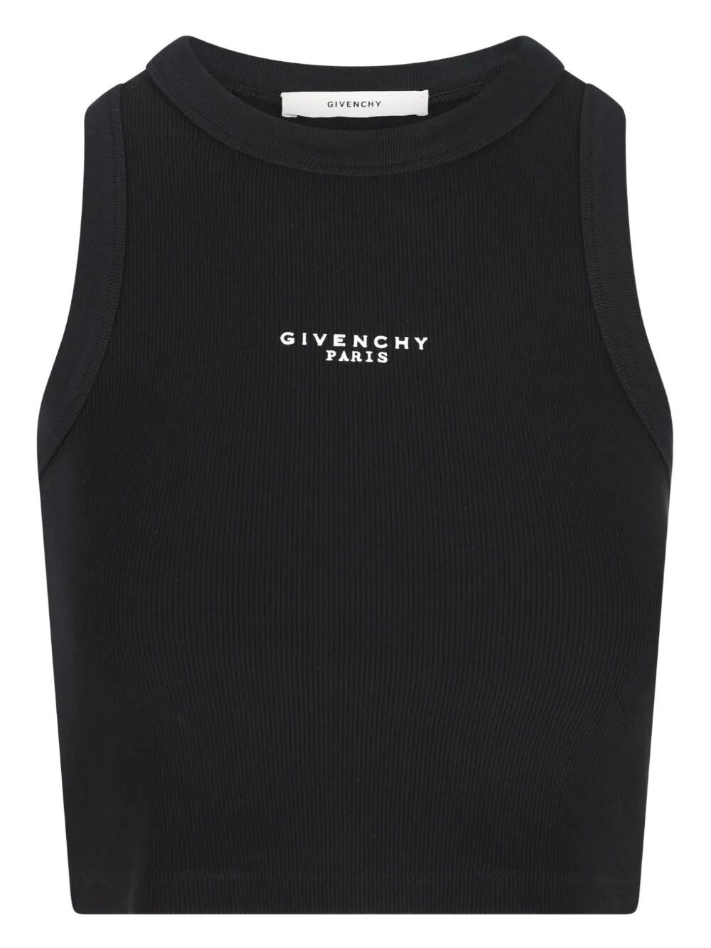 COTTON CROPPED TANK TOP WITH GIVENCHY PARIS PRINT