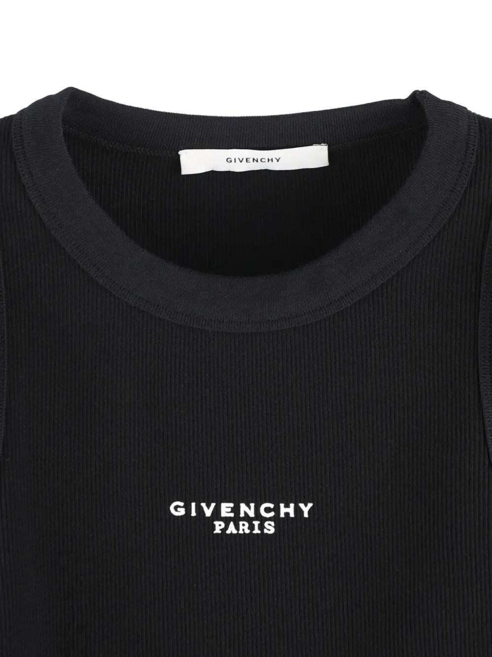 COTTON CROPPED TANK TOP WITH GIVENCHY PARIS PRINT