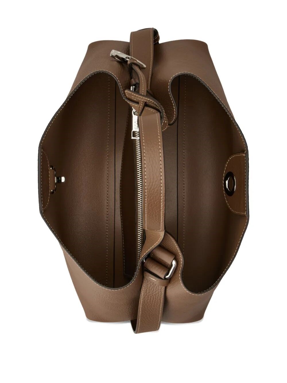 FLAT HANDLE LEATHER SMALL BAG