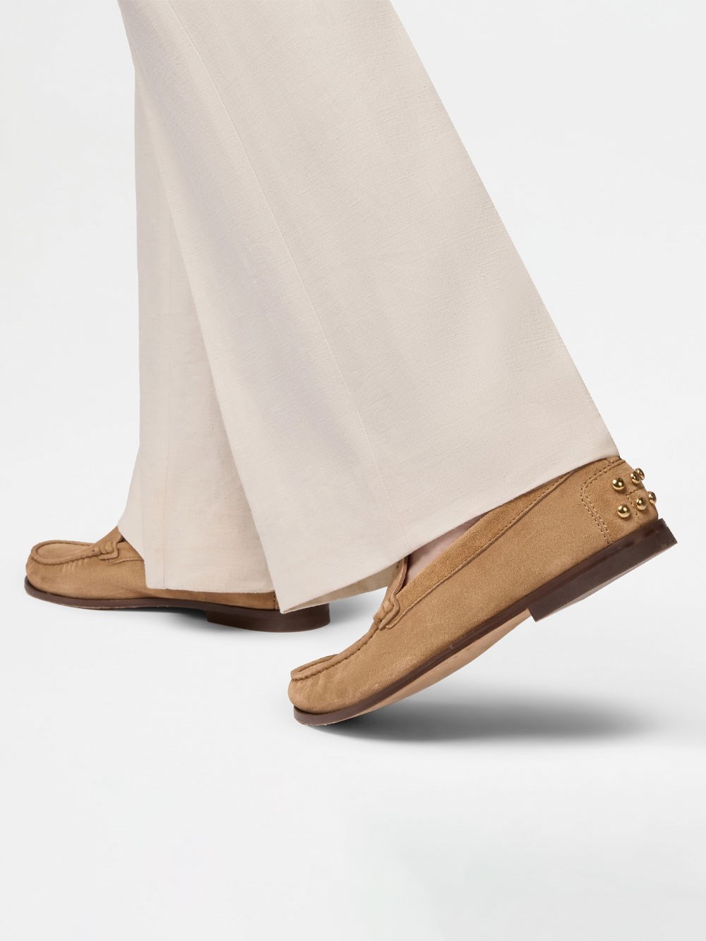 SUEDE SLIPPER LOAFERS WITH METAL DETAILING