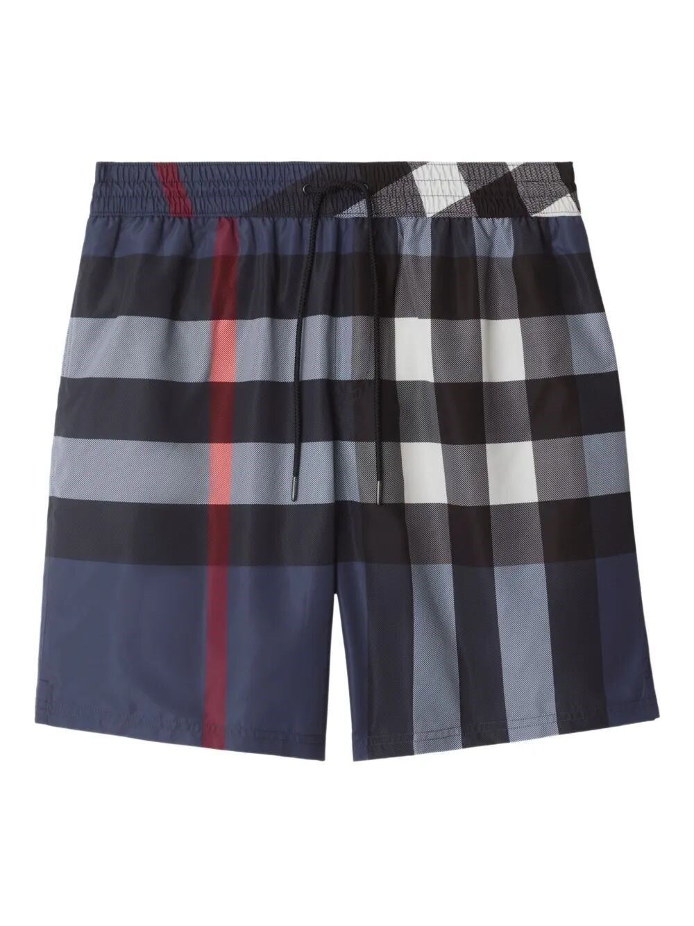 CHECK SWIM SHORTS WITH ELASTICATED DRAWCORD