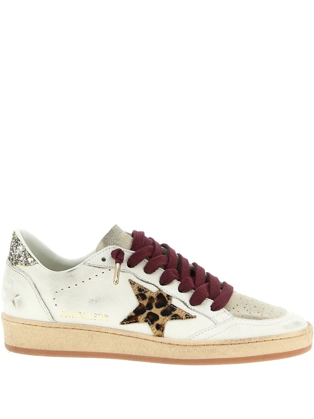 BALL STAR SNEAKERS IN NAPPA LEATHER WITH HORSY STAR AND GLITTERED HEEL TAB