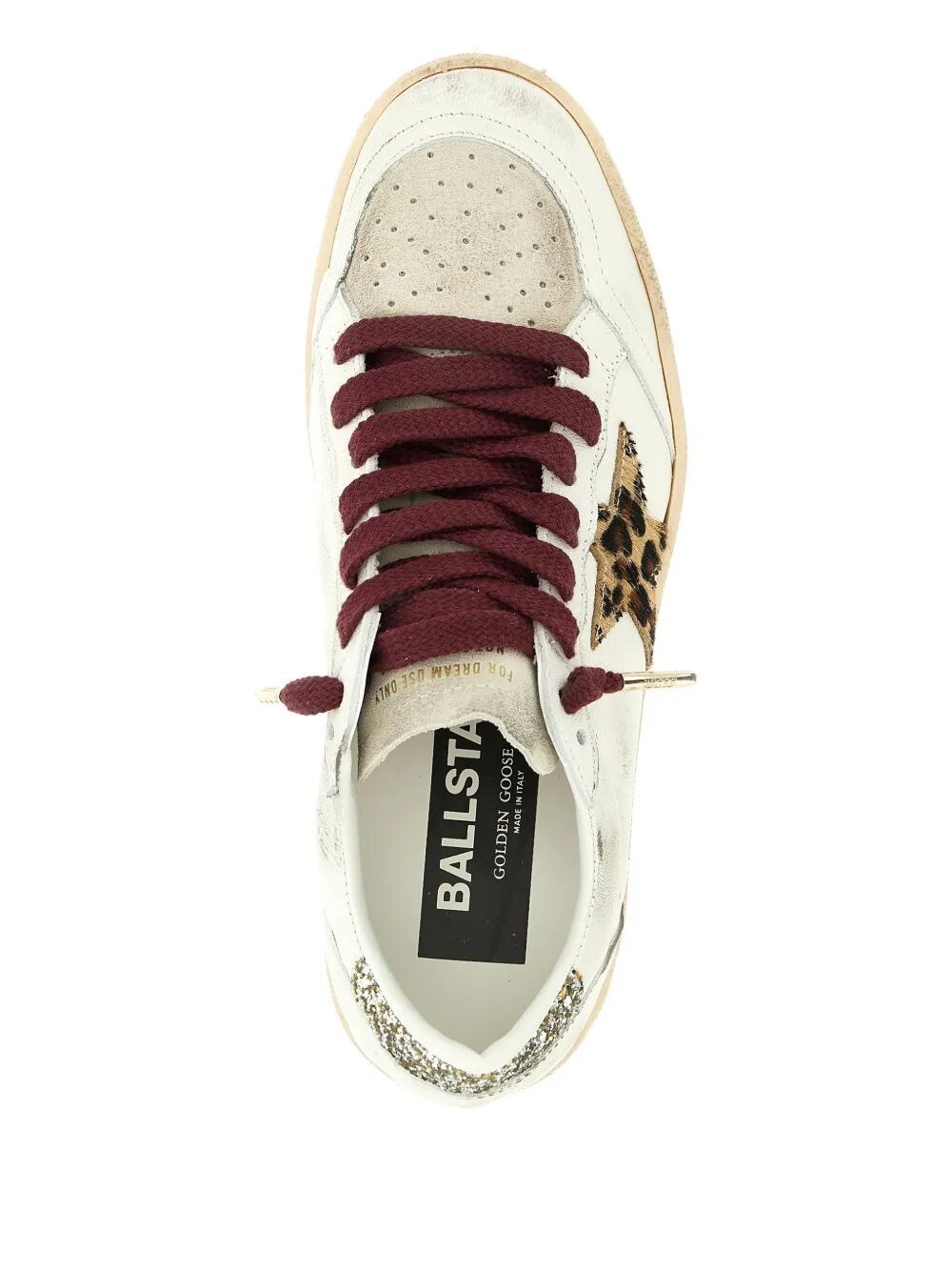 BALL STAR SNEAKERS IN NAPPA LEATHER WITH HORSY STAR AND GLITTERED HEEL TAB