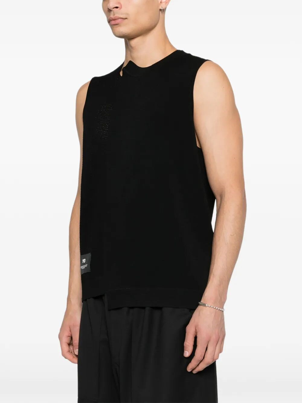 Y-3 GFX KNITTED VEST WITH PERFORATED DETAILS