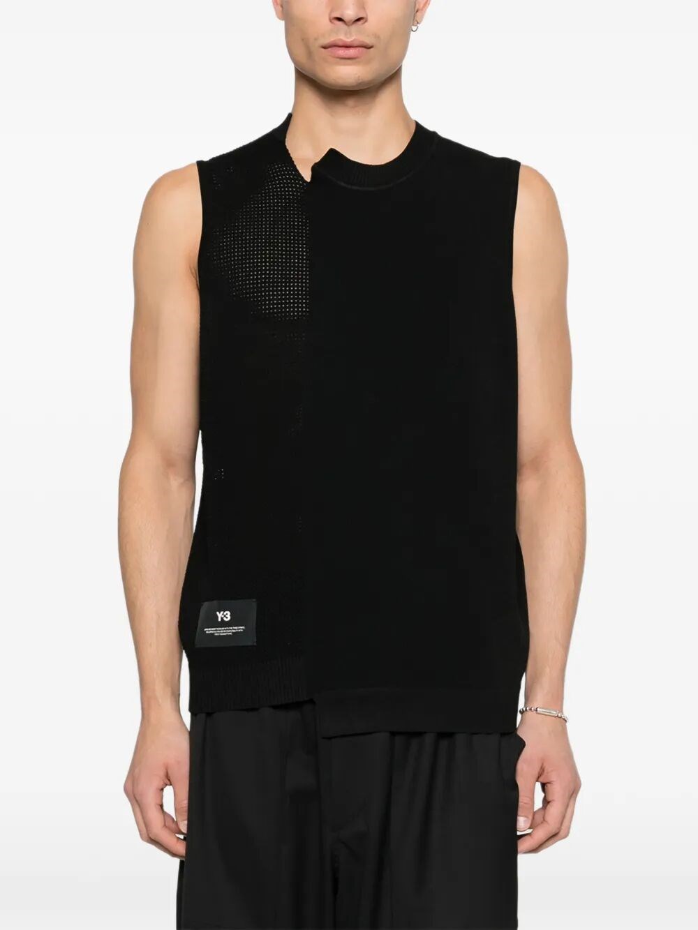 Y-3 GFX KNITTED VEST WITH PERFORATED DETAILS