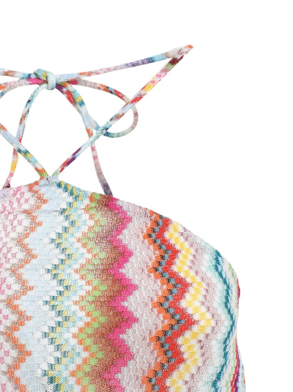 SHORT JUMPSUIT IN LAMÉ VISCOSE WITH PIXEL-EFFECT ZIGZAG PATTERN