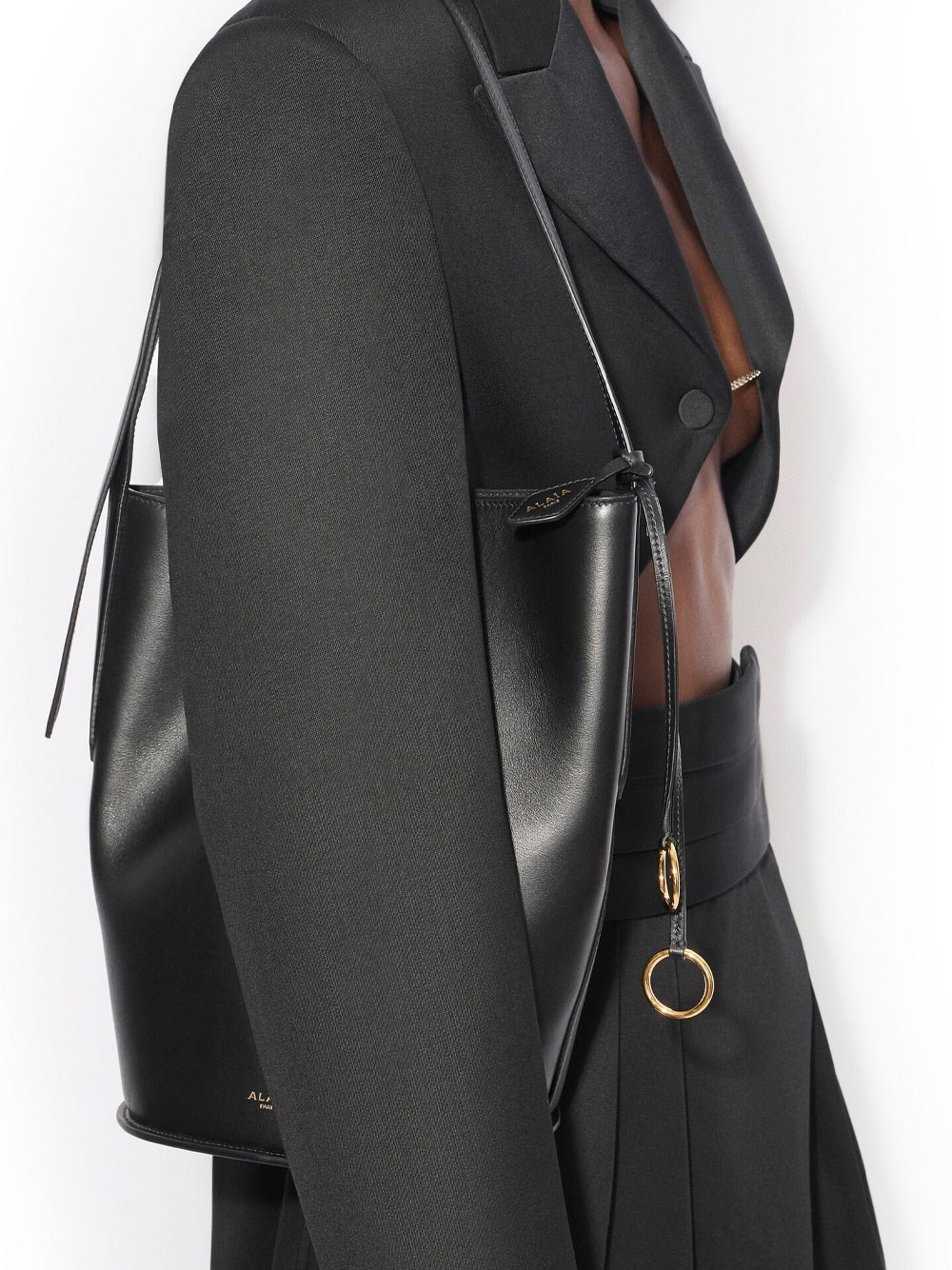 HIP SMALL BUCKET BAG IN CALFSKIN