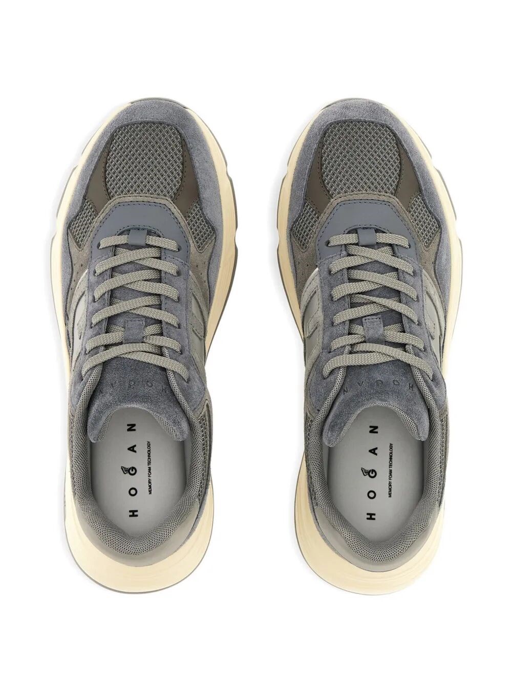 HOGAN HYPERLIGHT LEATHER AND MESH SNEAKERS