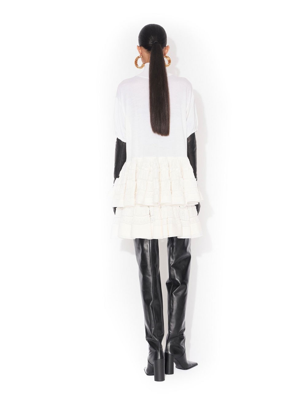 WOOL KNIT CRINOLINE TOP