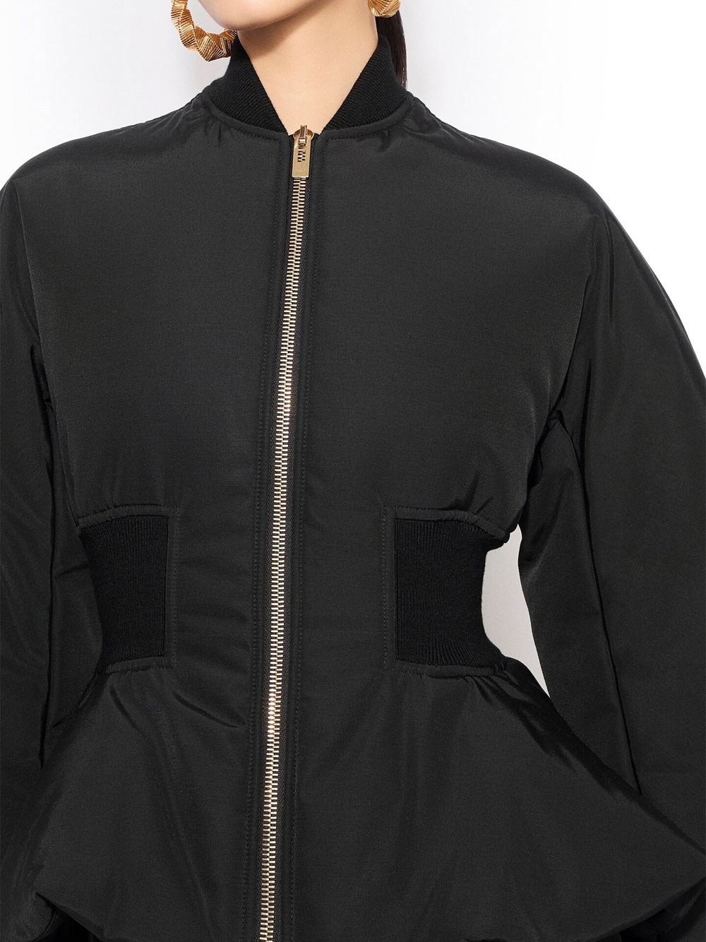 NYLON PEPLUM BOMBER
