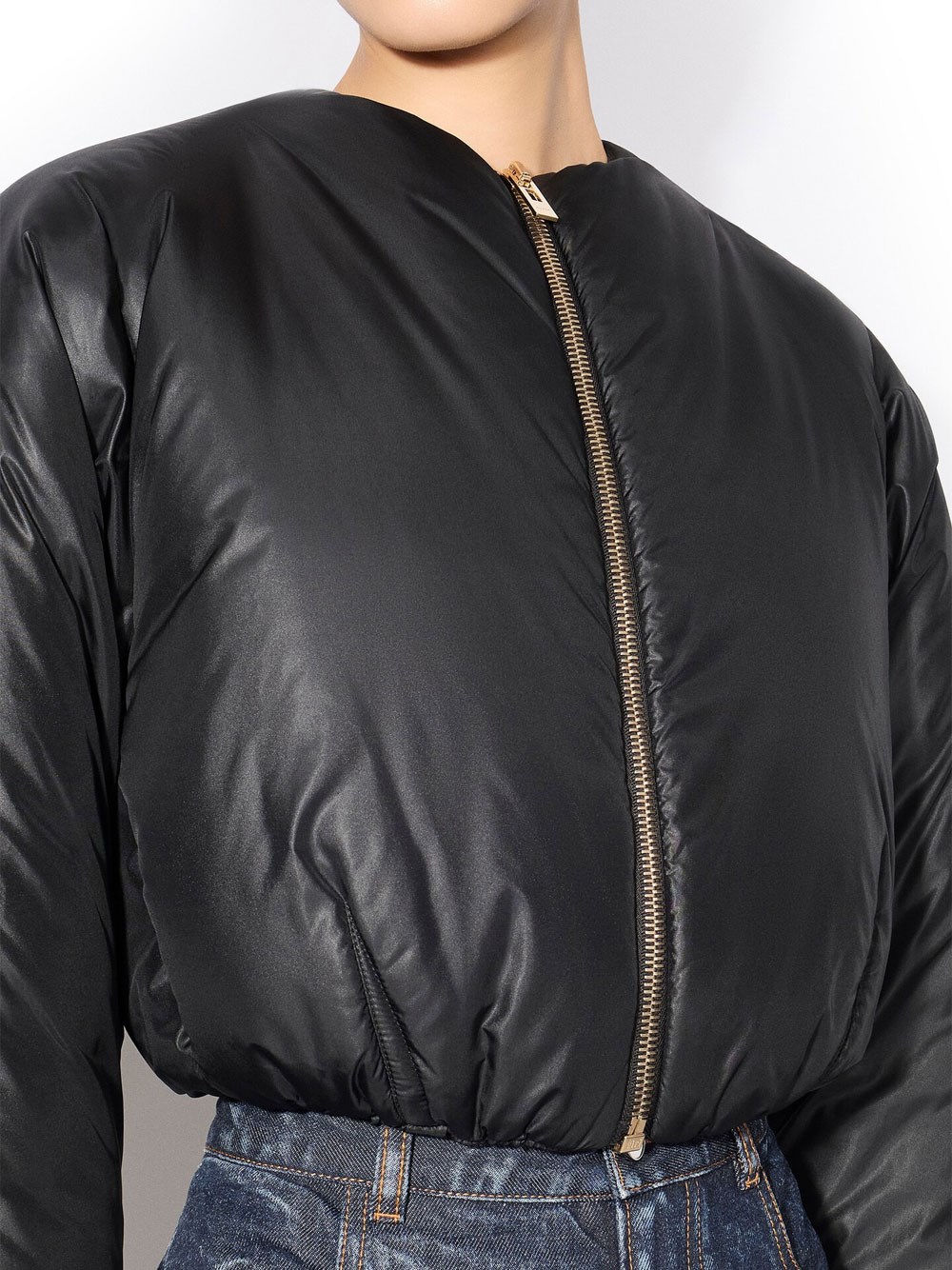 NYLON PLEATED BOMBER