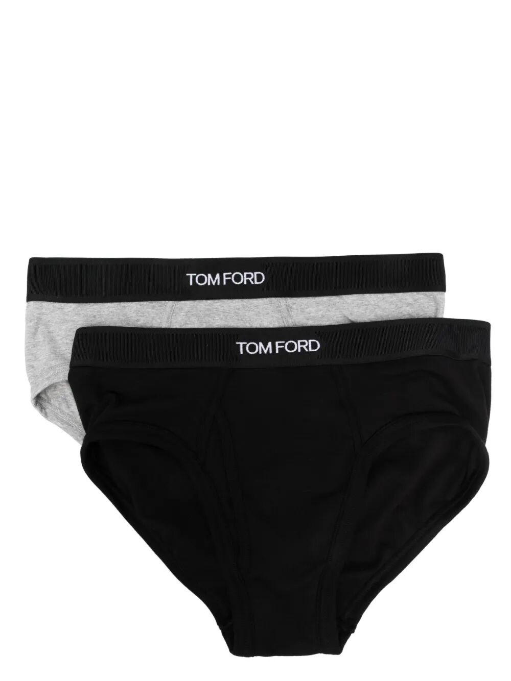 SET OF 2 LOGO-WAISTBAND COTTON BRIEFS 