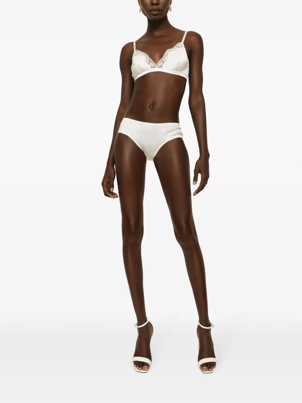 SOFT-CUP SATIN BRA WITH LACE DETAILING