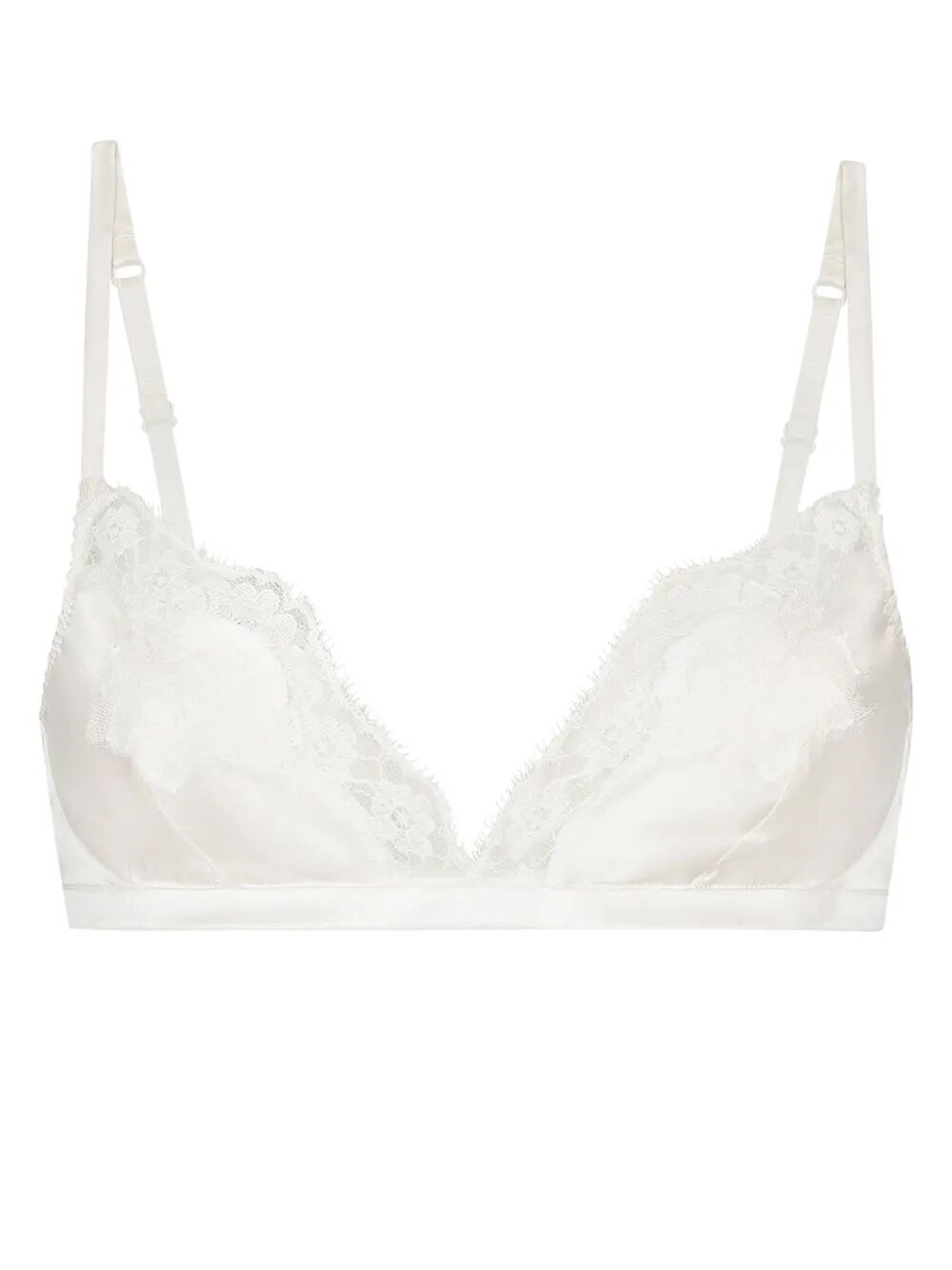 SOFT-CUP SATIN BRA WITH LACE DETAILING