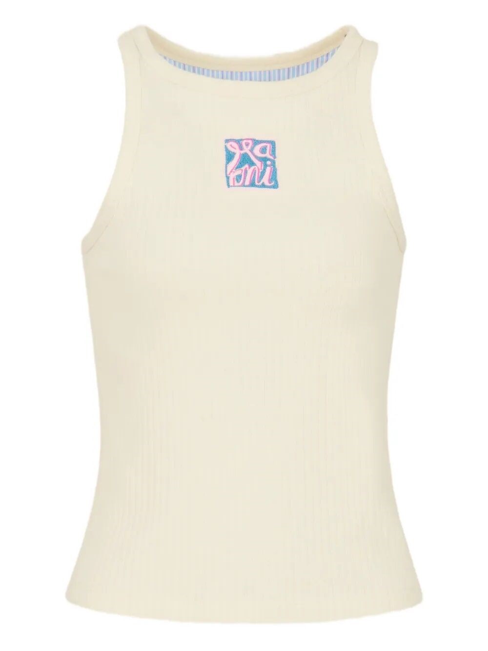 LOGO EMBROIDERED RIBBED TANK TOP