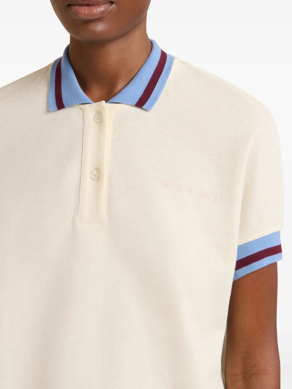 STRIPED DETAILS COTTON PIQUÉ POLO SHIRT