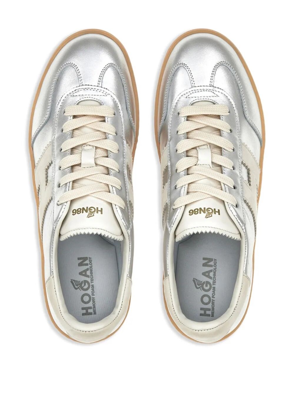 HOGAN COOL METALLIC LEATHER SNEAKERS