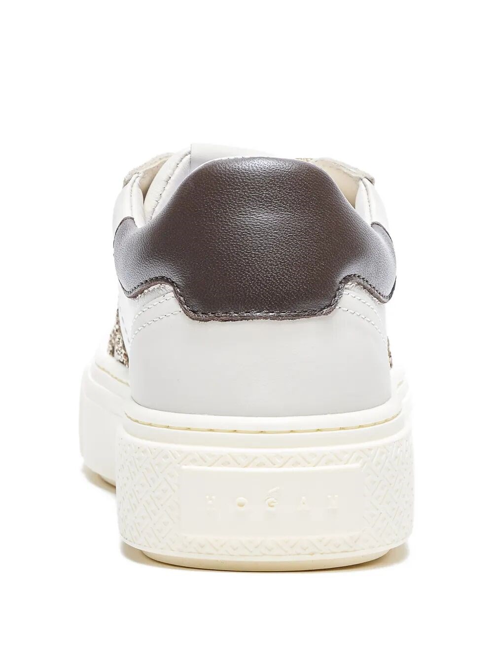 HOGAN CROSSWIND NAPPA LEATHER AND SUEDE SNEAKERS WITH GLITTER H DETAIL