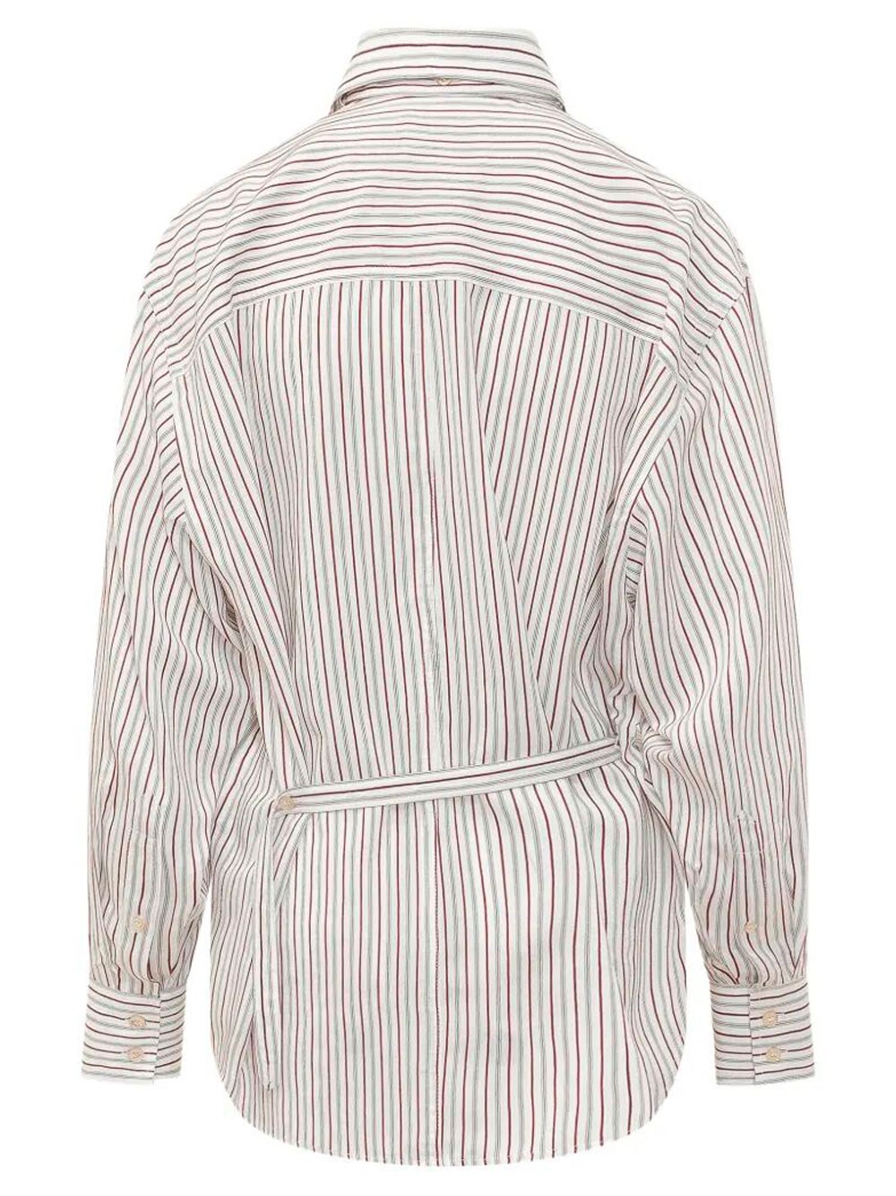 AURORA COTTON AND SILK STRIPED SHIRT