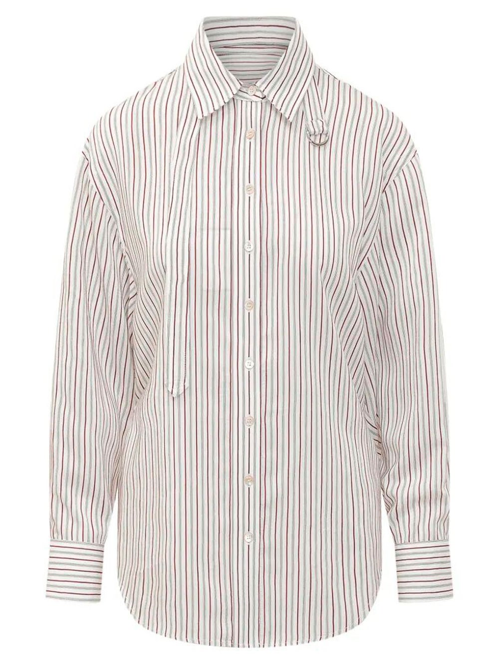 AURORA COTTON AND SILK STRIPED SHIRT