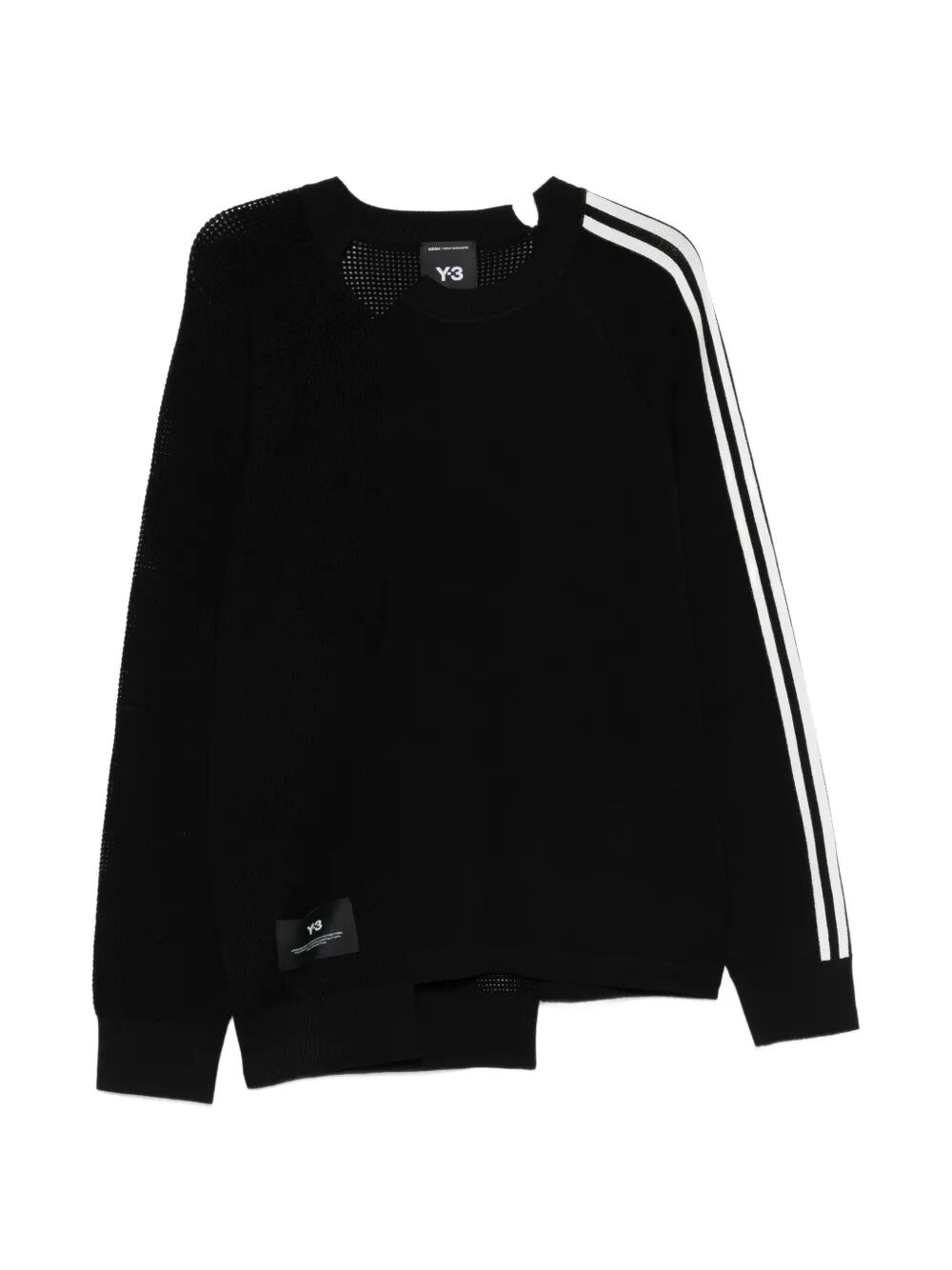 Y-3 LOGO PERFORATED KNIT SWEATER