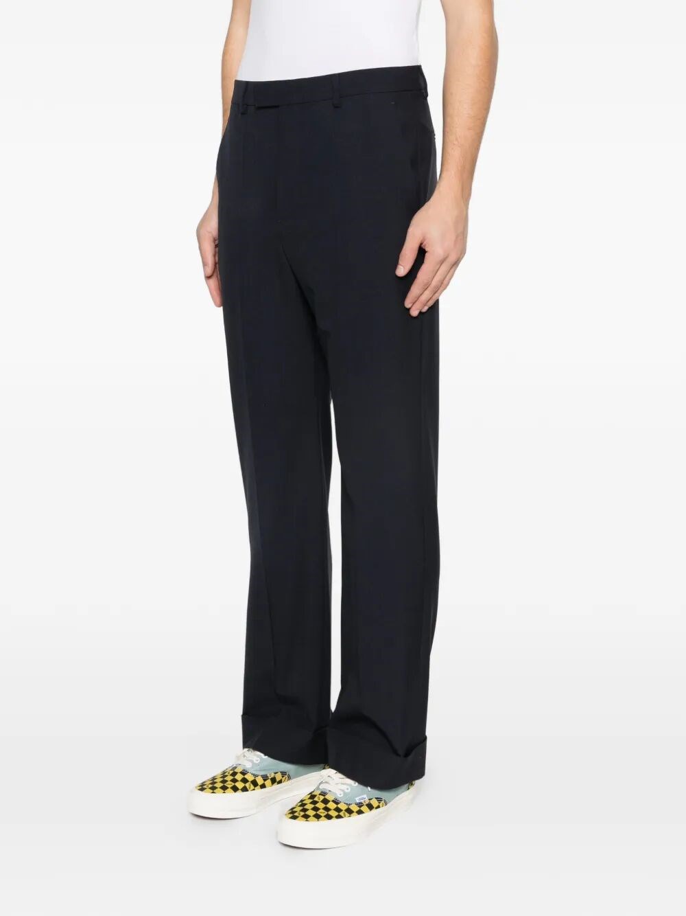 VALENTINO WOOL TROUSERS WITH TURN-UP