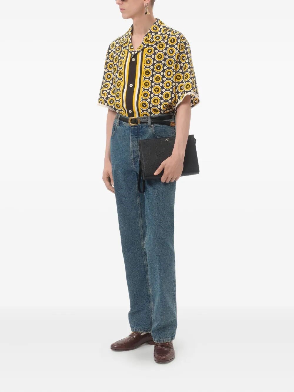 VALENTINO GARAVANI VLOGO SIGNATURE POUCH IN GRAINED CALFSKIN