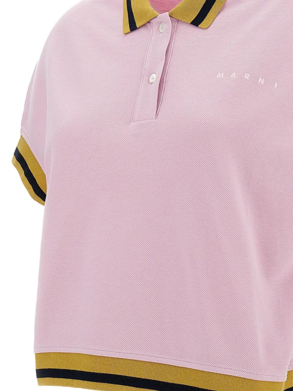 STRIPED DETAILS COTTON PIQUÉ POLO SHIRT