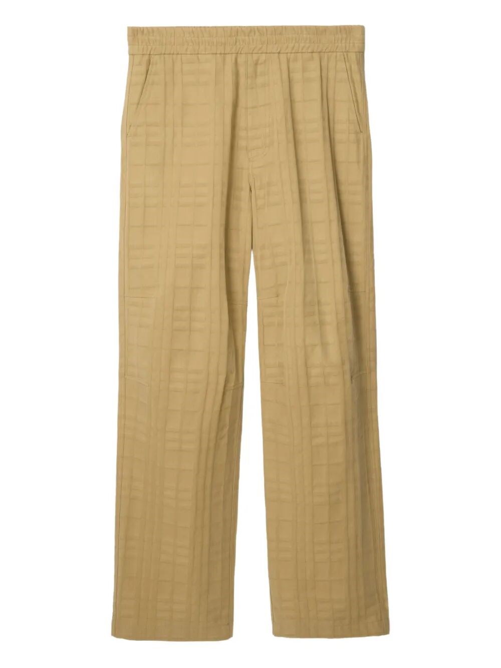 TEXTURED CHECK COTTON TROUSERS
