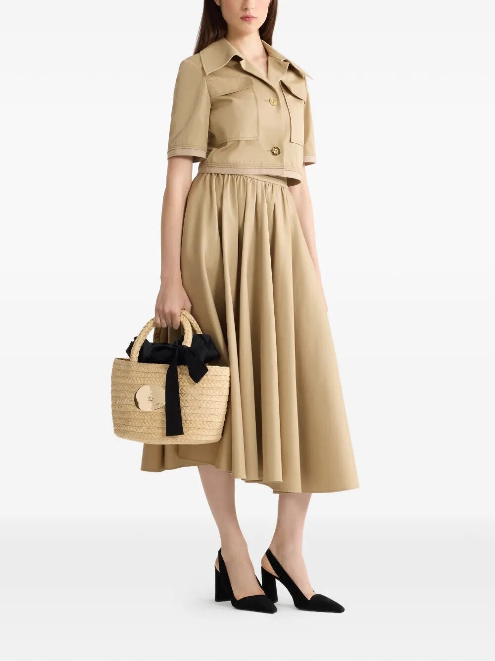 SHORT-SLEEVED COTTON CROPPED JACKET