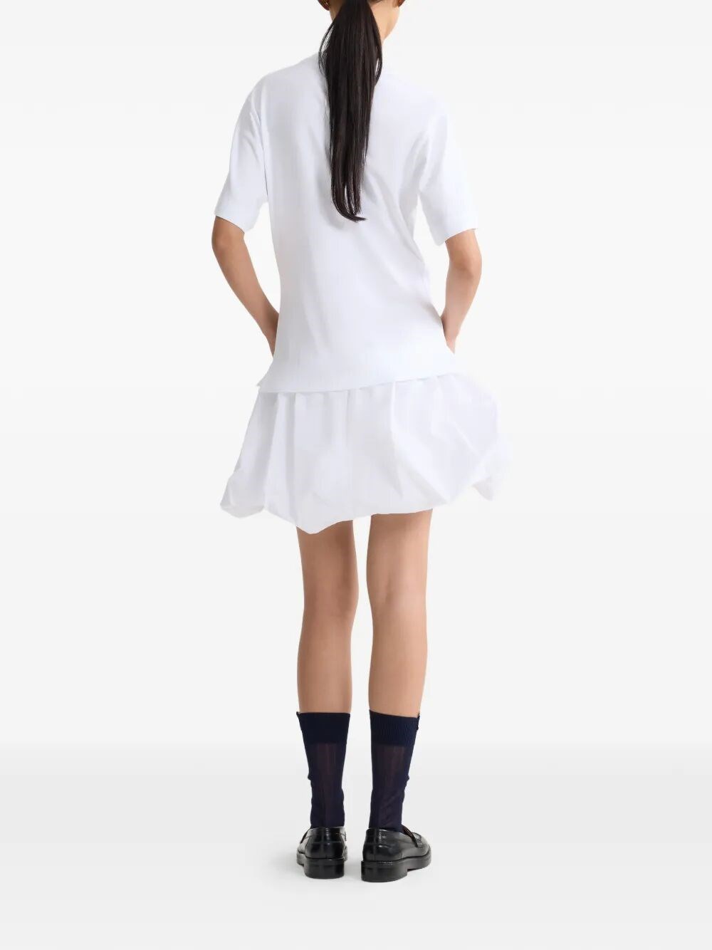 SHORT-SLEEVED MIX FAILLE T-SHIRT DRESS