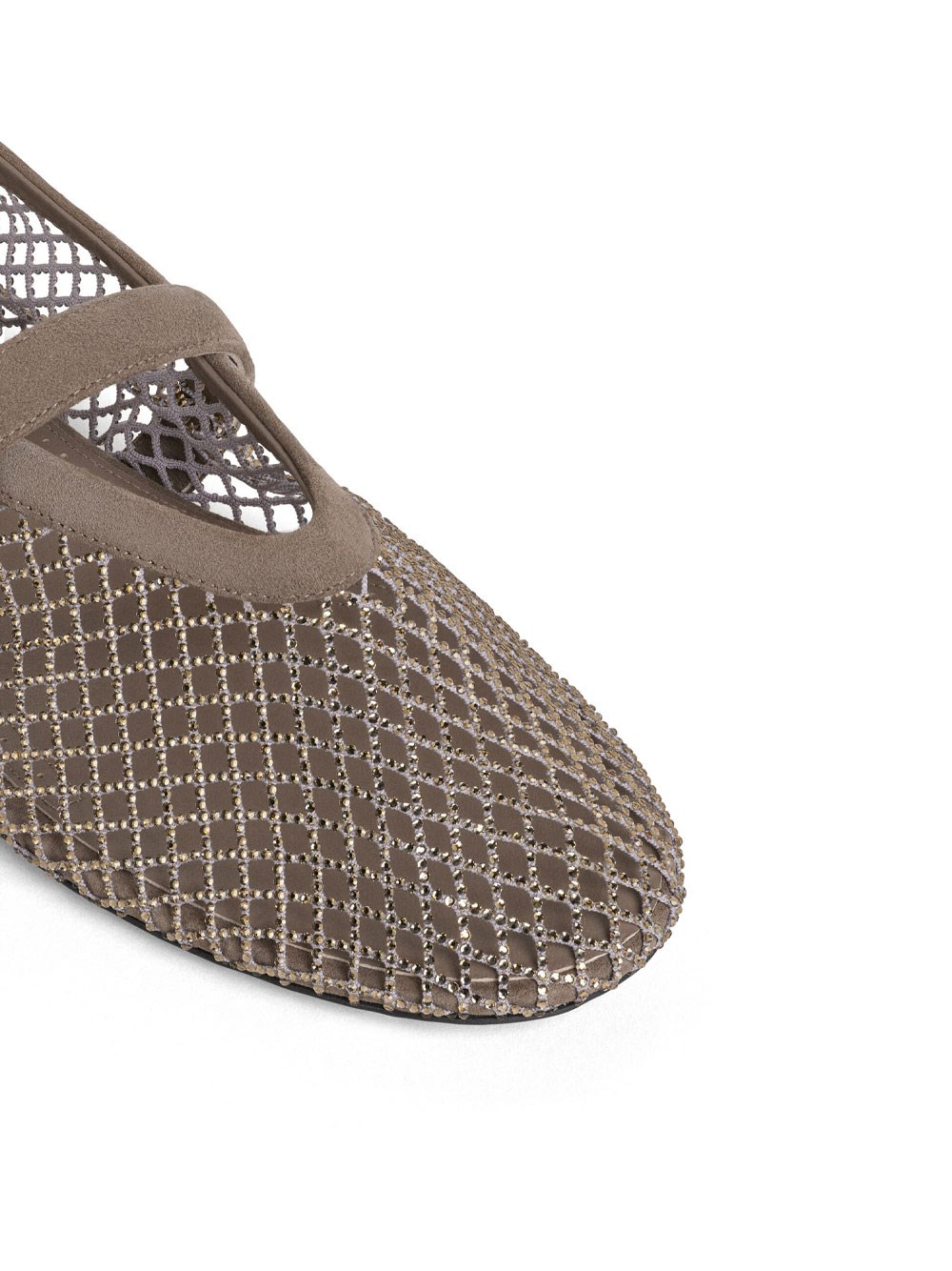 BALLET FLATS IN STRASS FISHNET