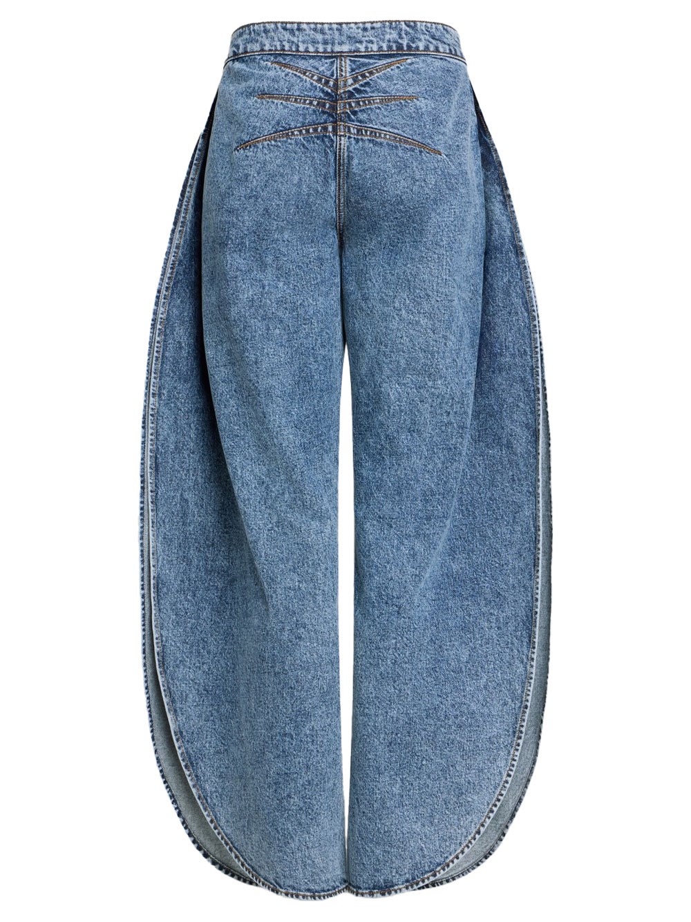 PETAL DENIM PANTS WITH SIDE SLIT