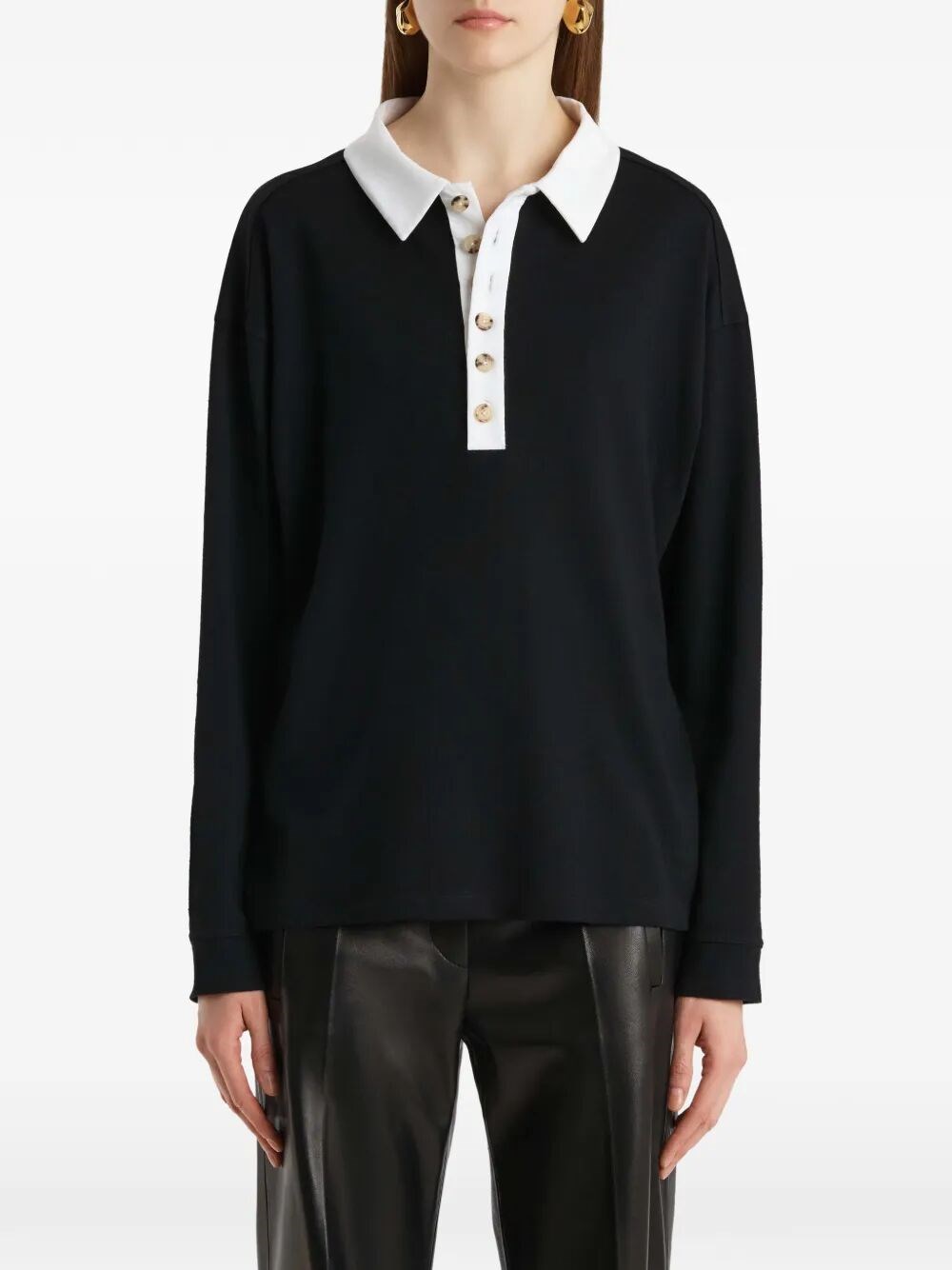 FAITHFUL SILK POLO WITH CONTRAST COLLAR