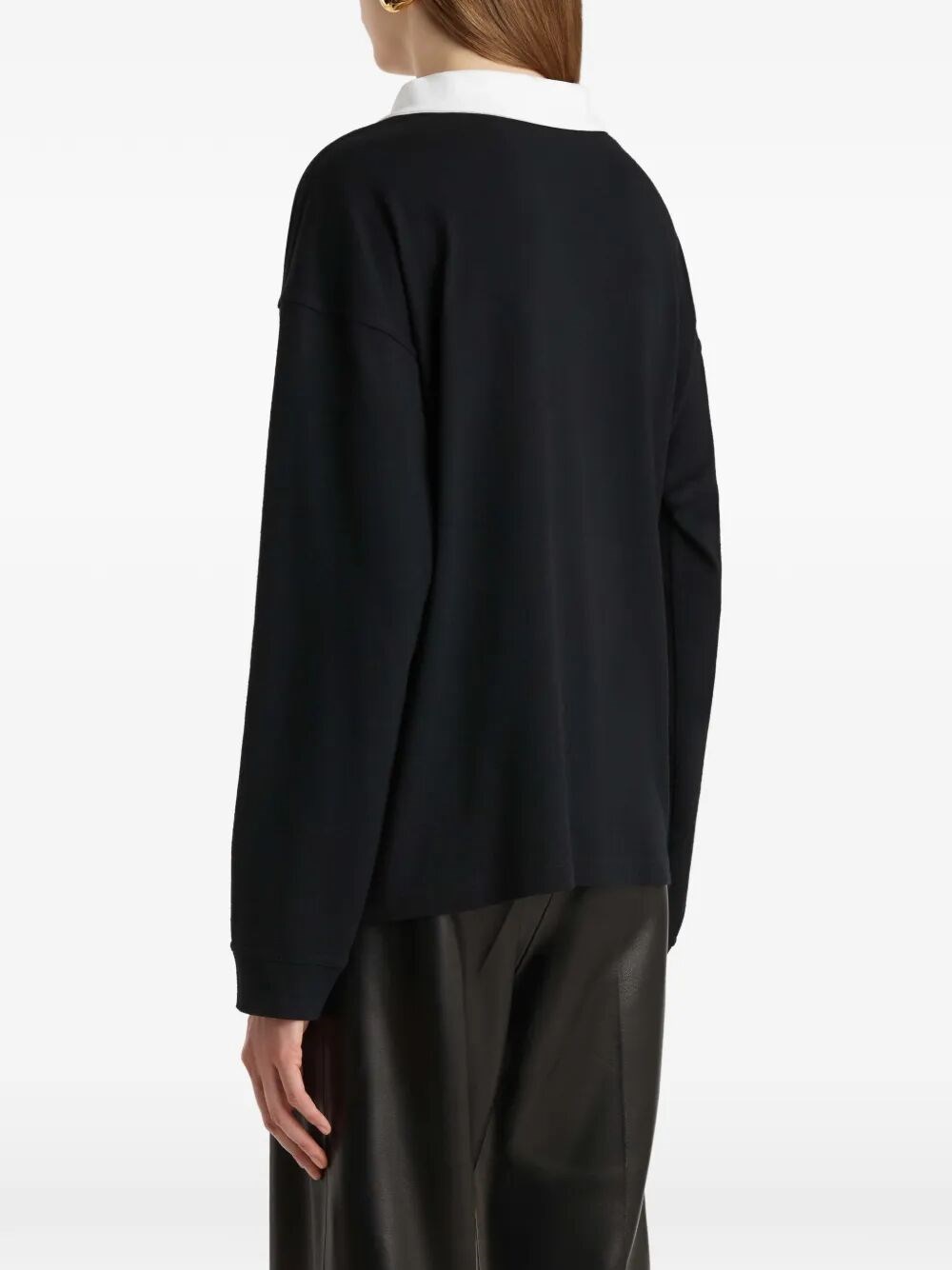 FAITHFUL SILK POLO WITH CONTRAST COLLAR