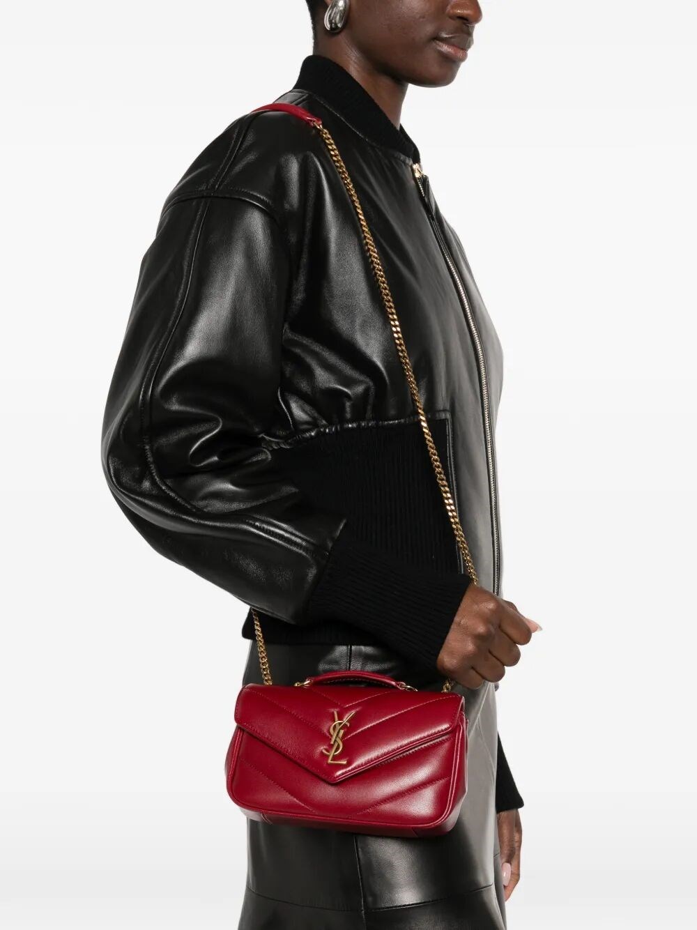 LOULOU MINI CHAIN BAG IN LAMBSKIN