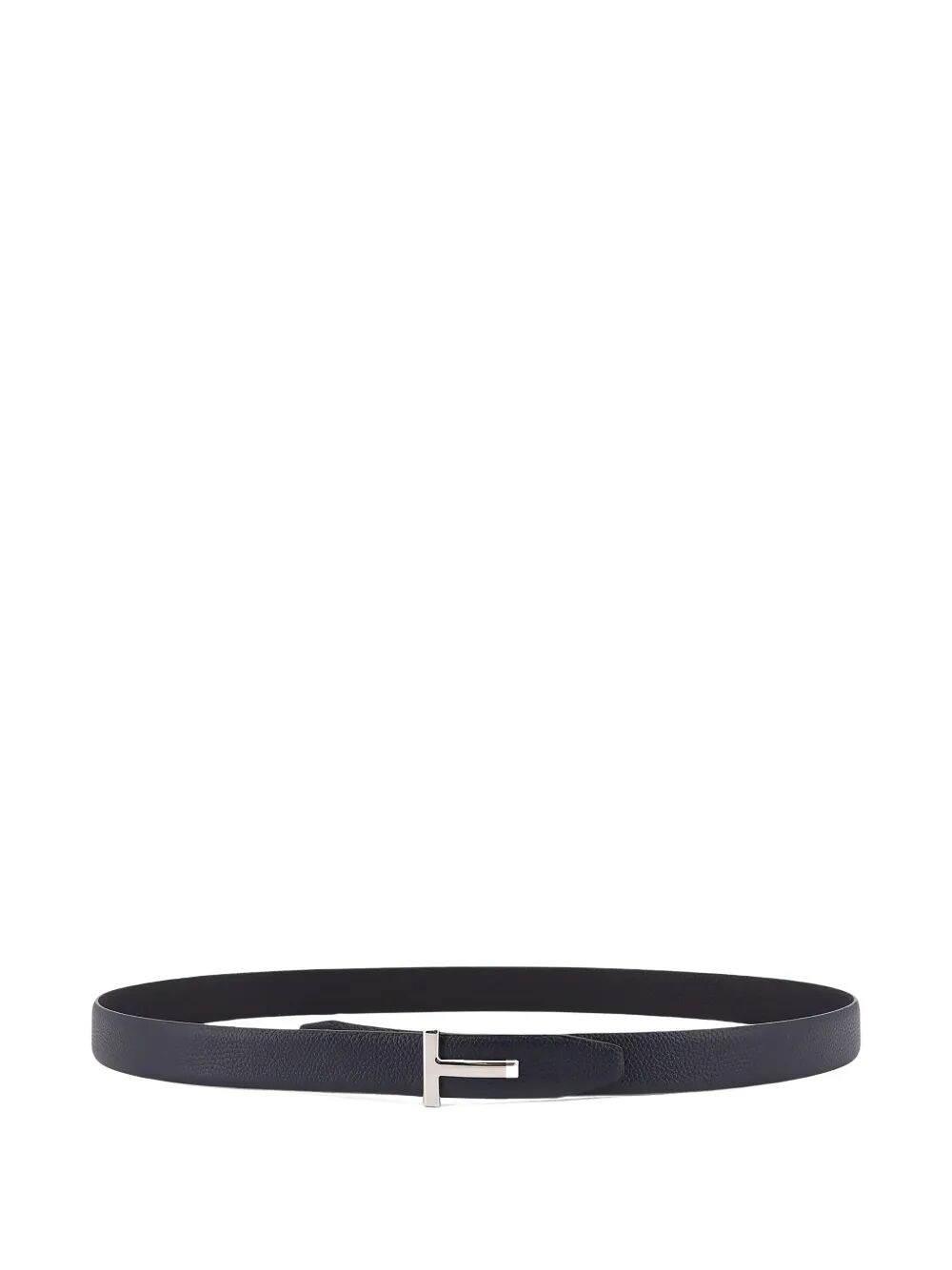 Tom Ford Men's Blue Hammered Leather Belt With T Buckle