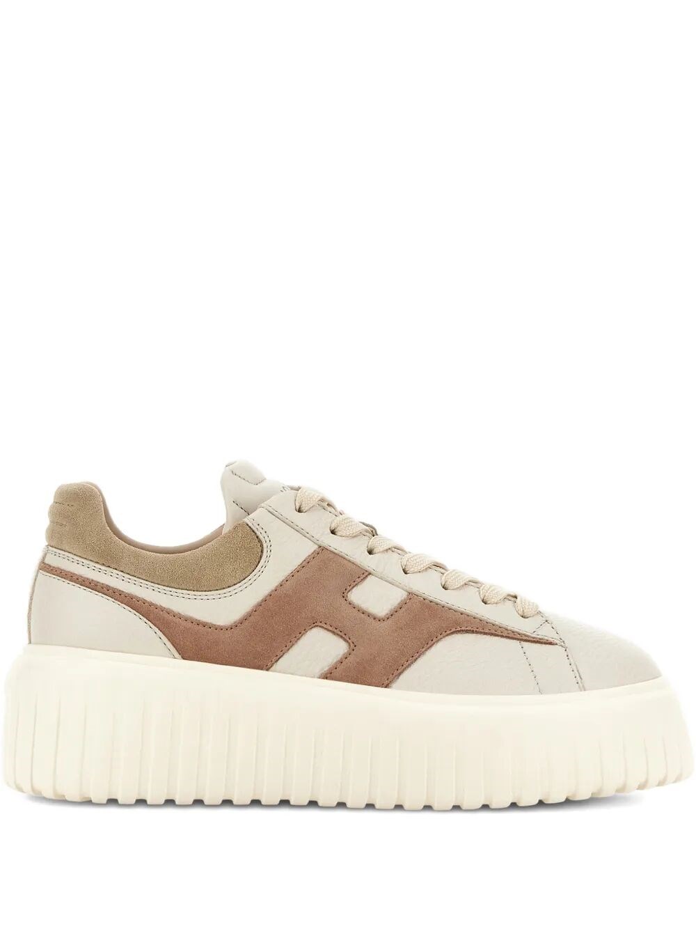 HOGAN H-STRIPES LEATHER AND SUEDE SNEAKERS