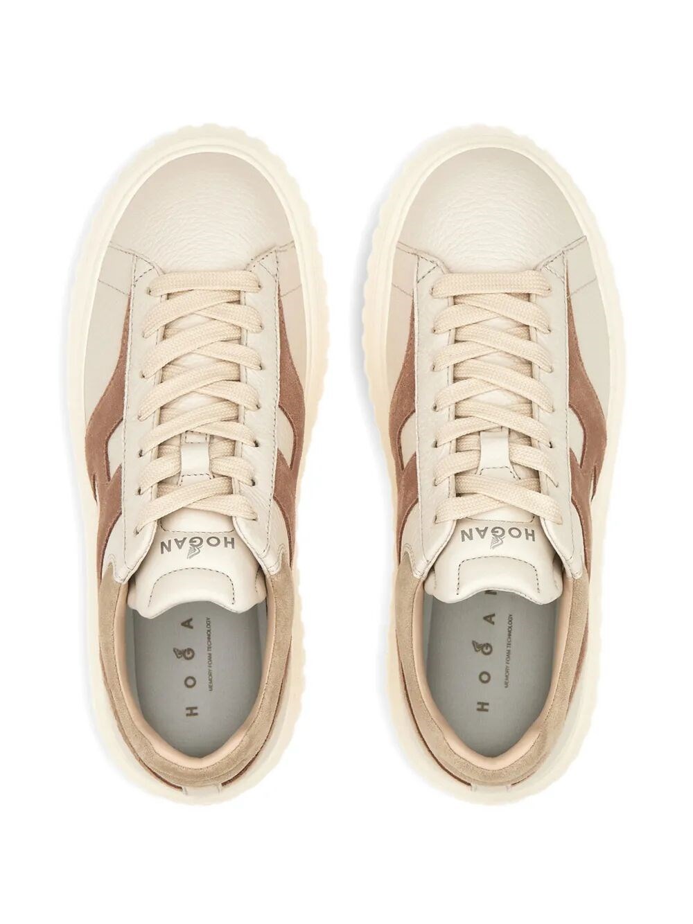 HOGAN H-STRIPES LEATHER AND SUEDE SNEAKERS