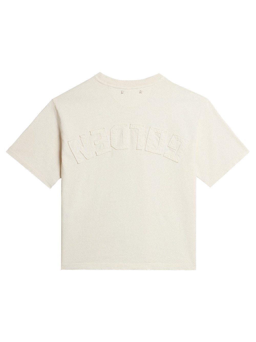 AGED-EFFECT COTTON T-SHIRT WITH REVERSE LOGO ON THE BACK