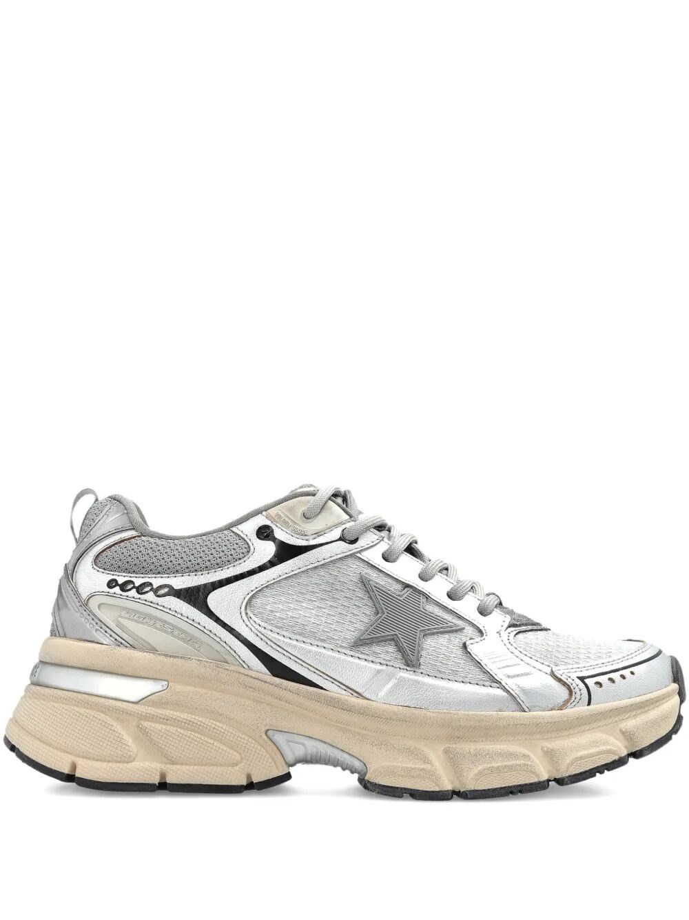 LIGHTSTAR LAMINATED LEATHER AND MESH SNEAKERS