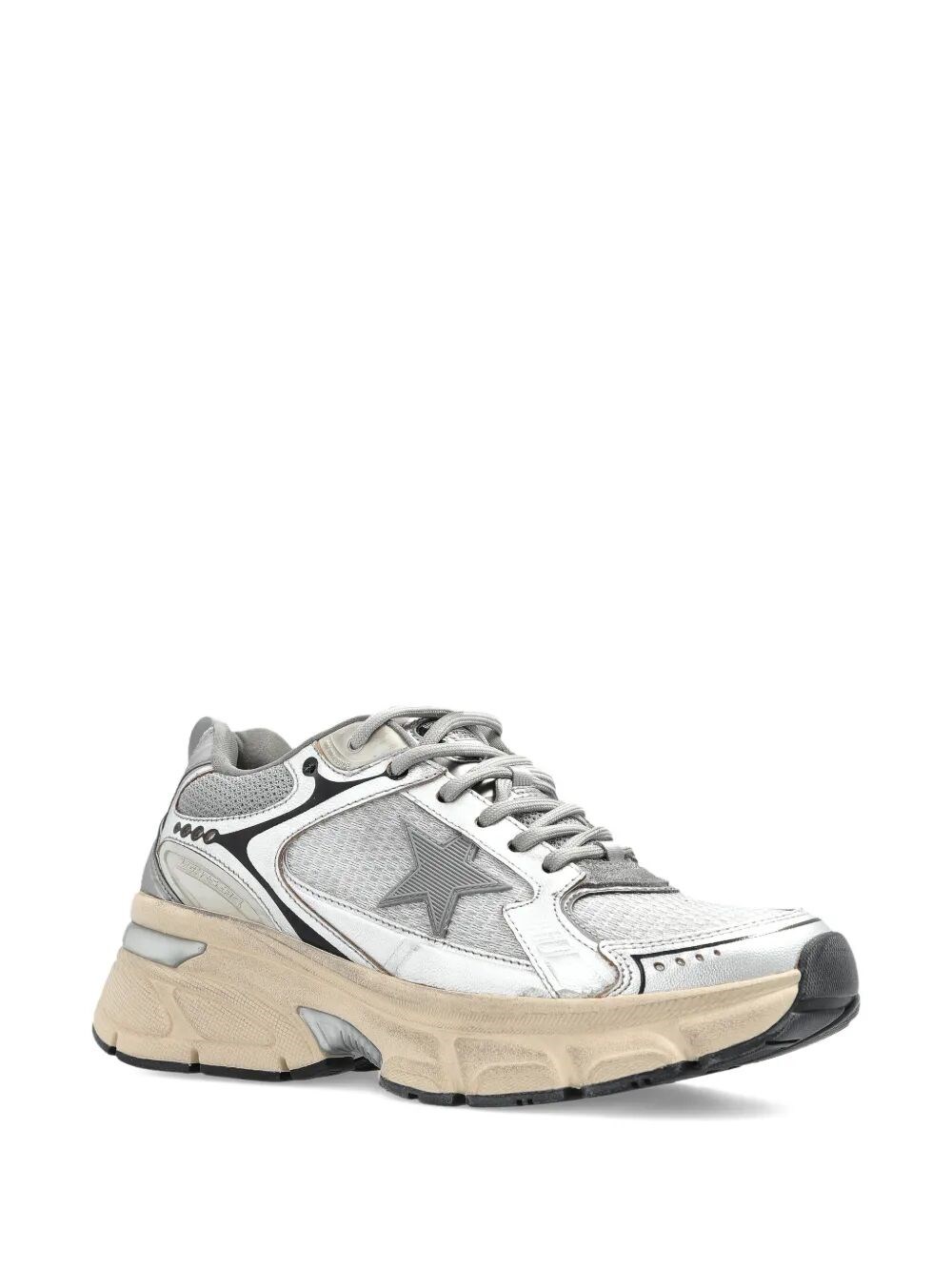 LIGHTSTAR LAMINATED LEATHER AND MESH SNEAKERS